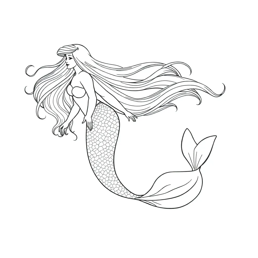 Mermaid coloring page