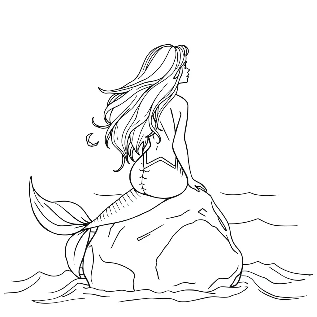 Mermaid coloring page
