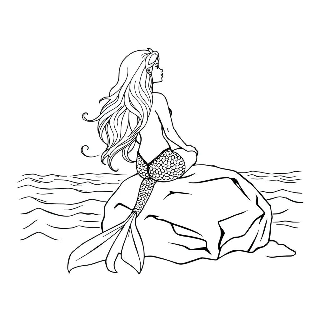 Mermaid coloring page