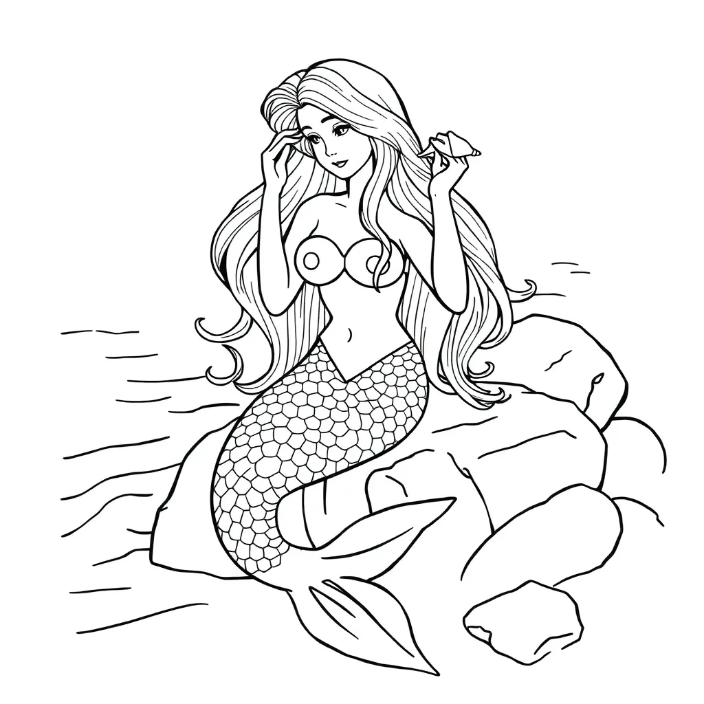 Mermaid coloring page