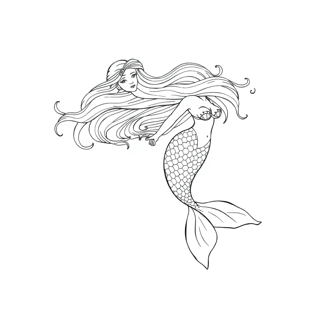 Mermaid coloring page
