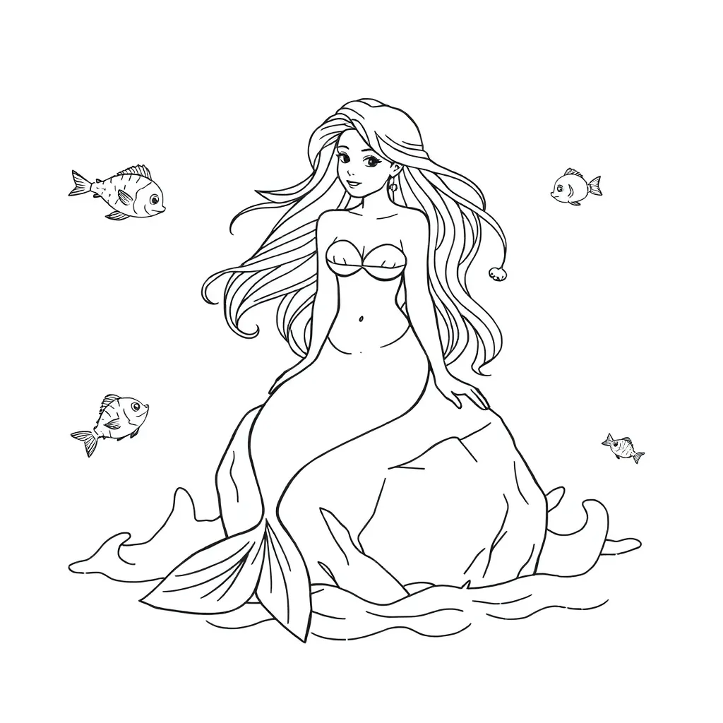 Mermaid coloring page