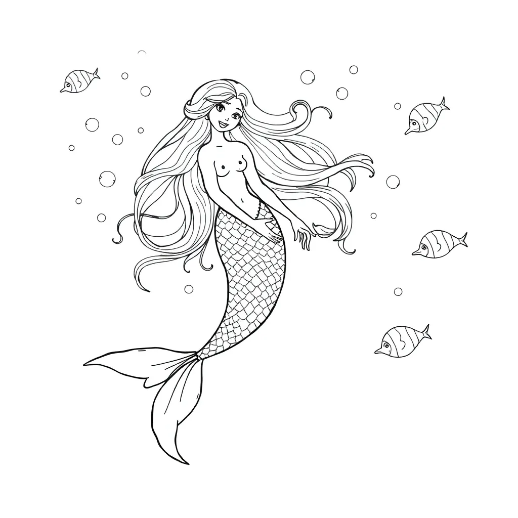 Mermaid coloring page