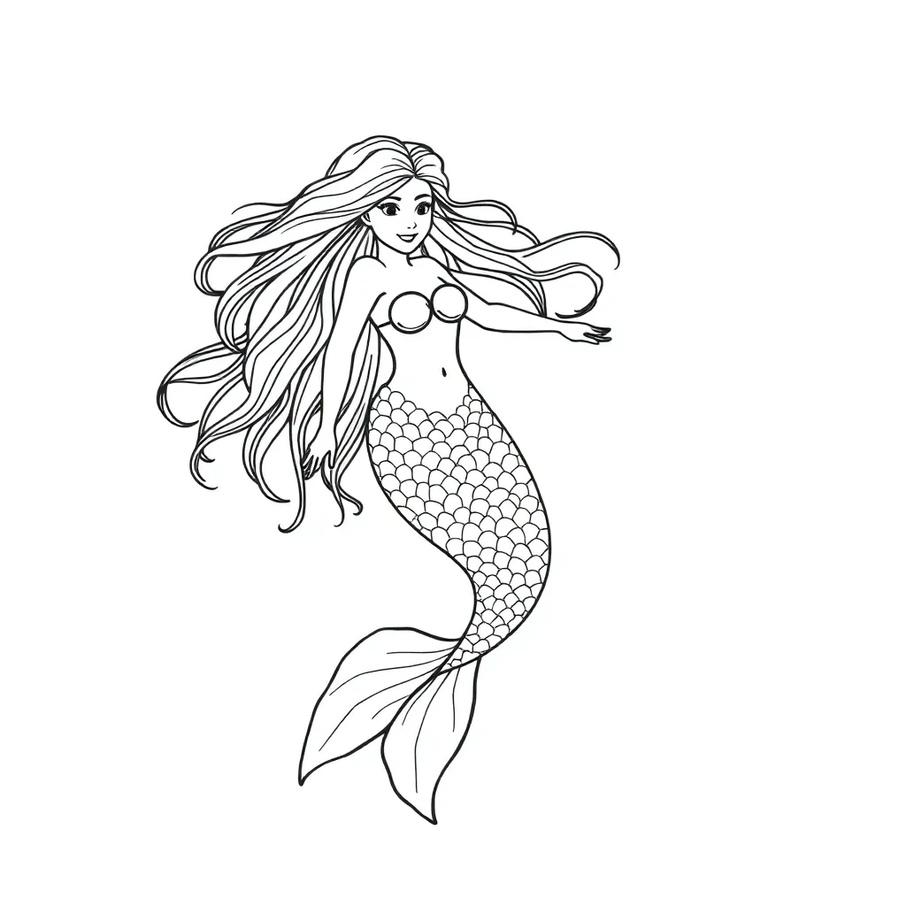 Mermaid coloring page