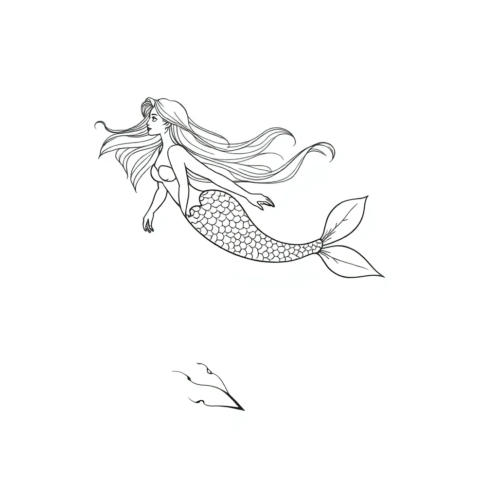 Mermaid coloring page