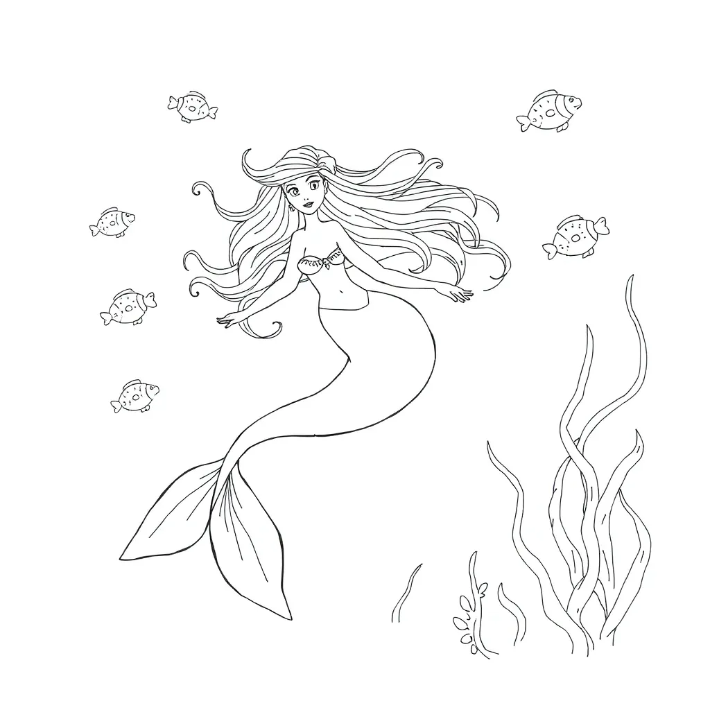 Mermaid coloring page