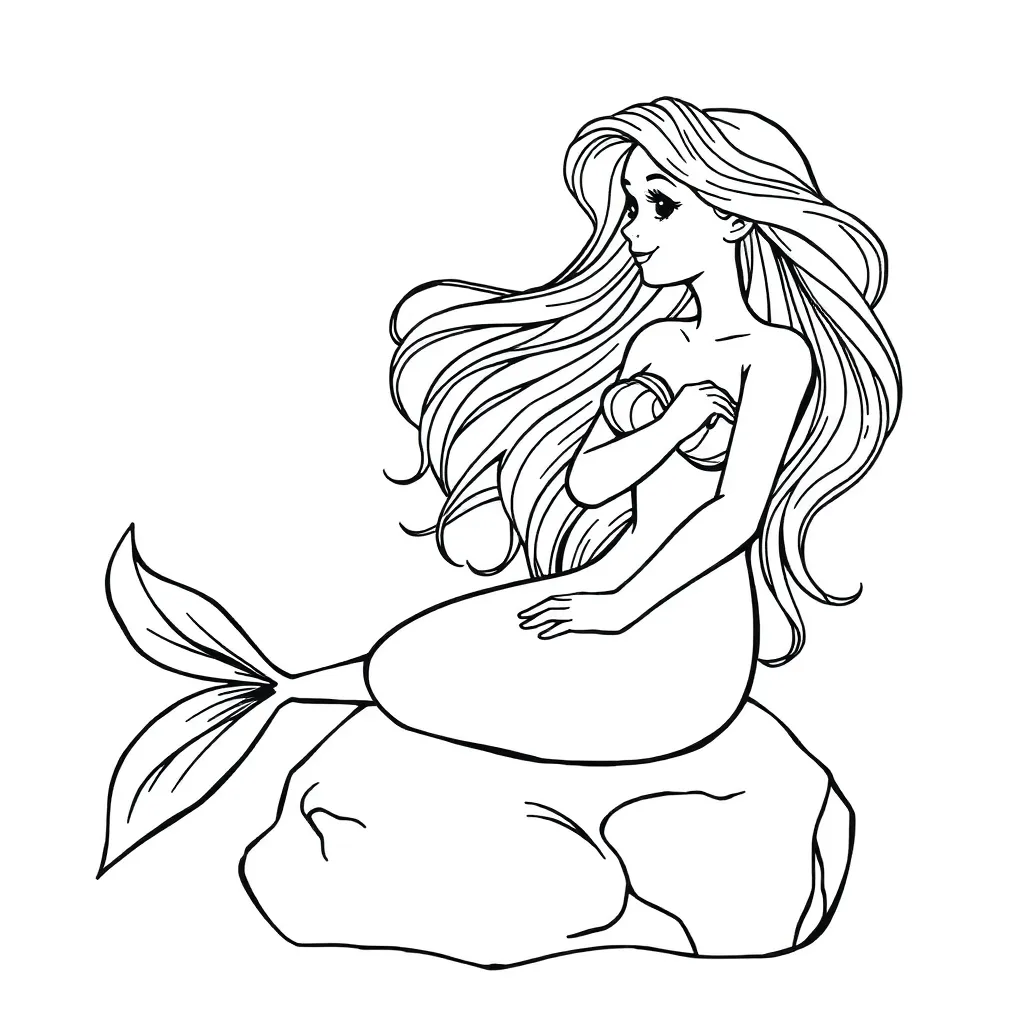 Mermaid coloring page
