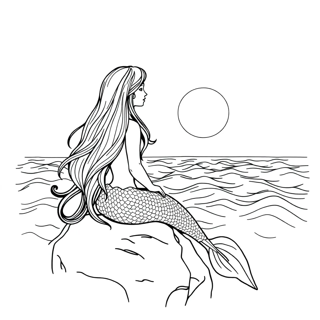 Mermaid coloring page