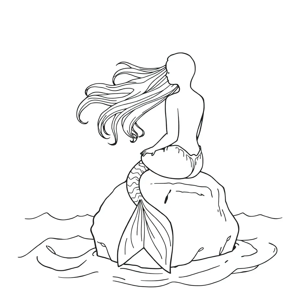 Mermaid coloring page