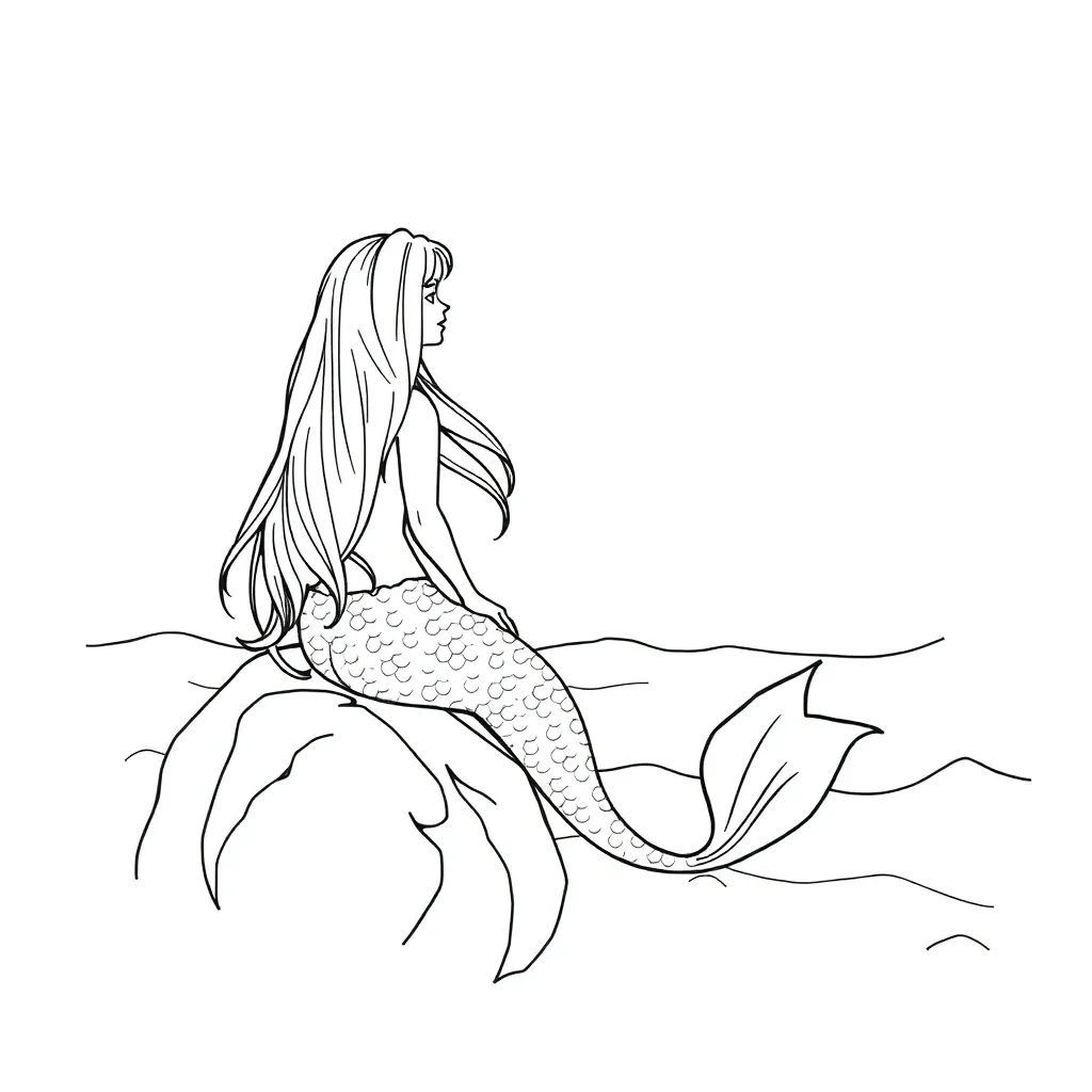 Mermaid coloring page