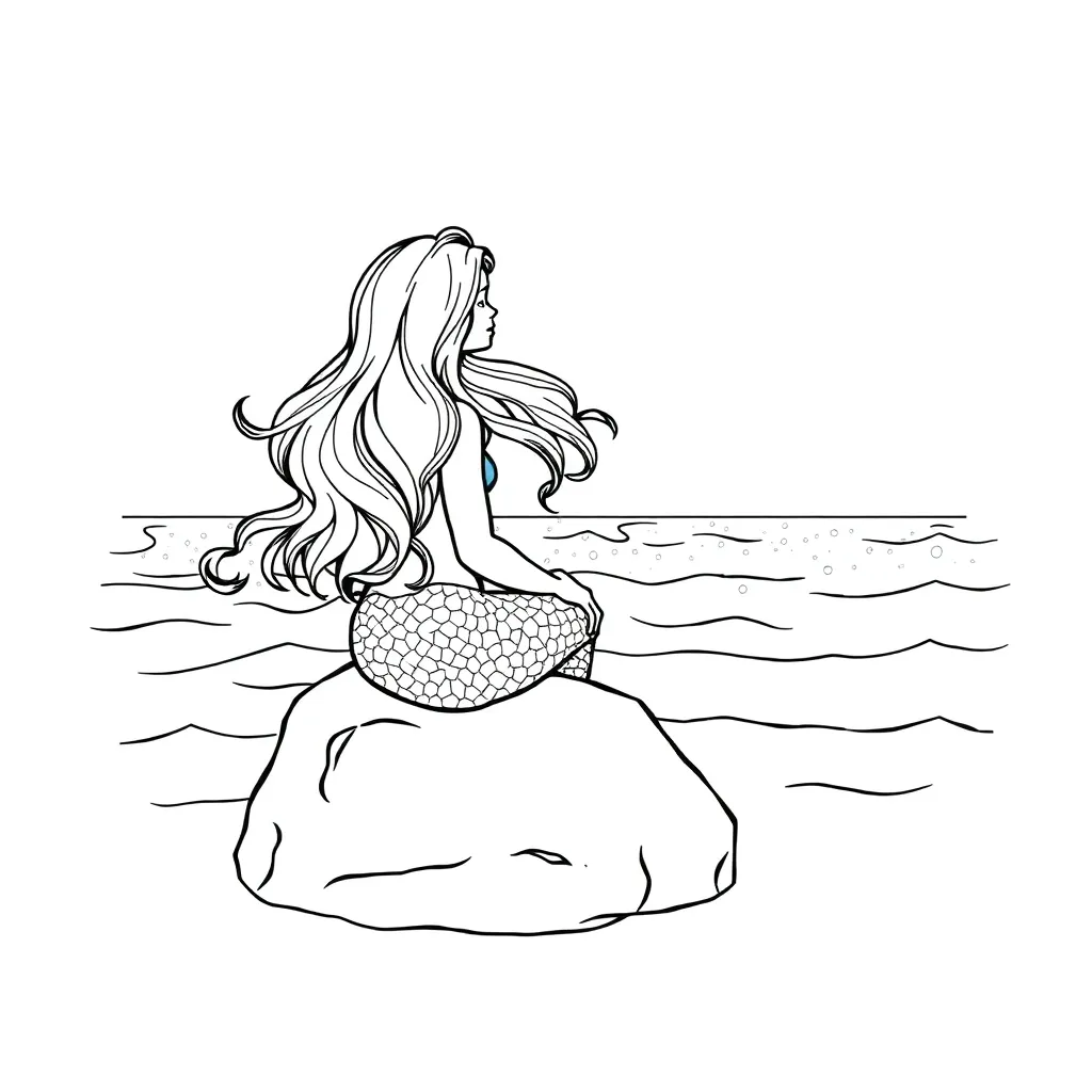 Mermaid coloring page