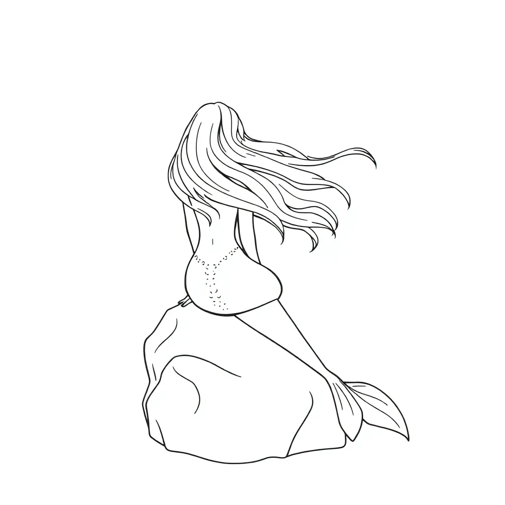 Mermaid coloring page