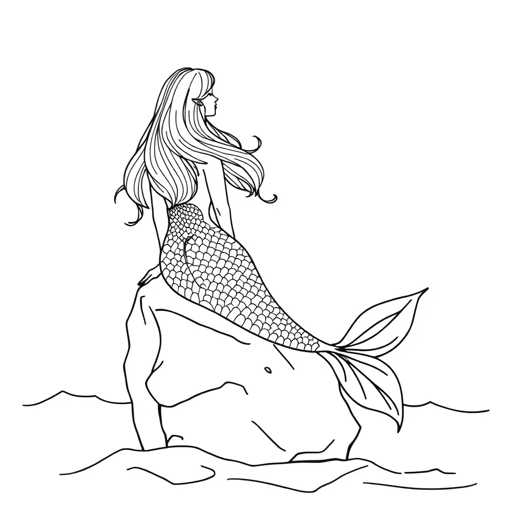 Mermaid coloring page