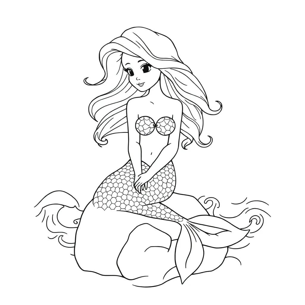 Mermaid coloring page
