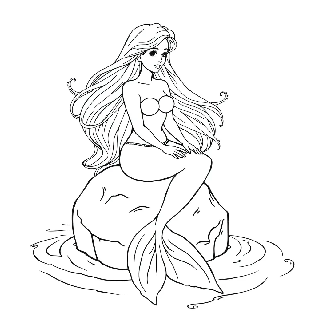 Mermaid coloring page