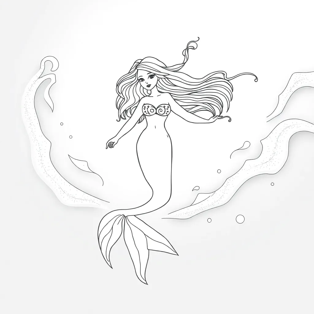 Mermaid coloring page
