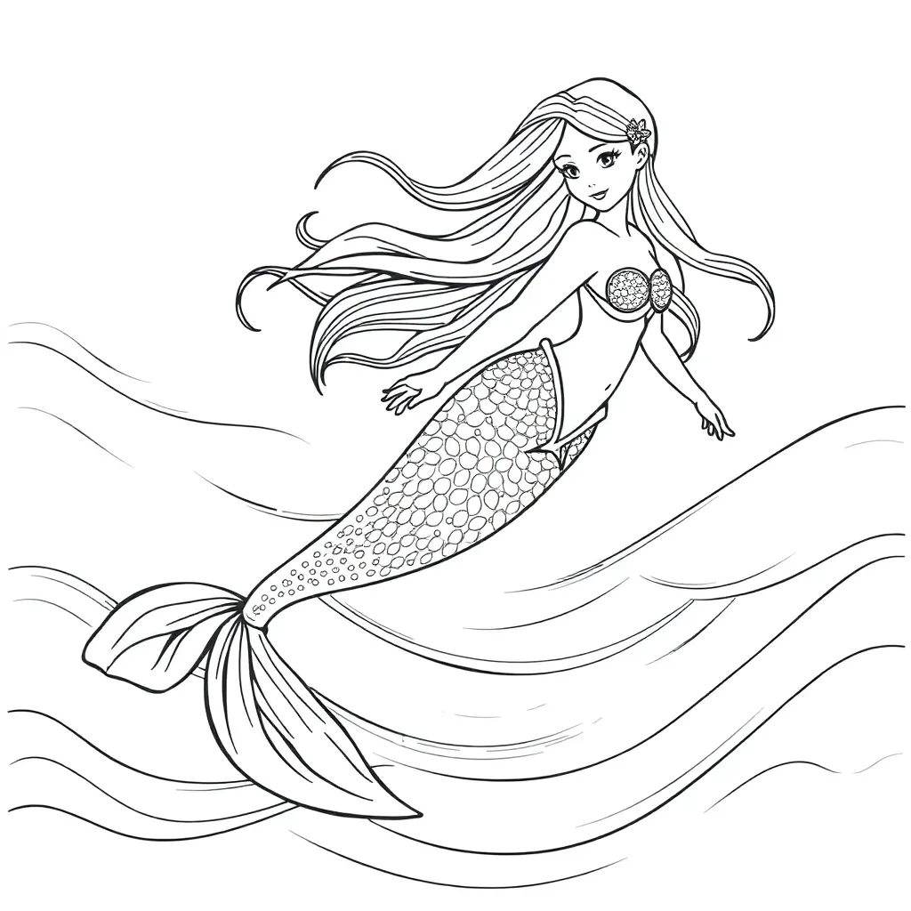 Mermaid coloring page