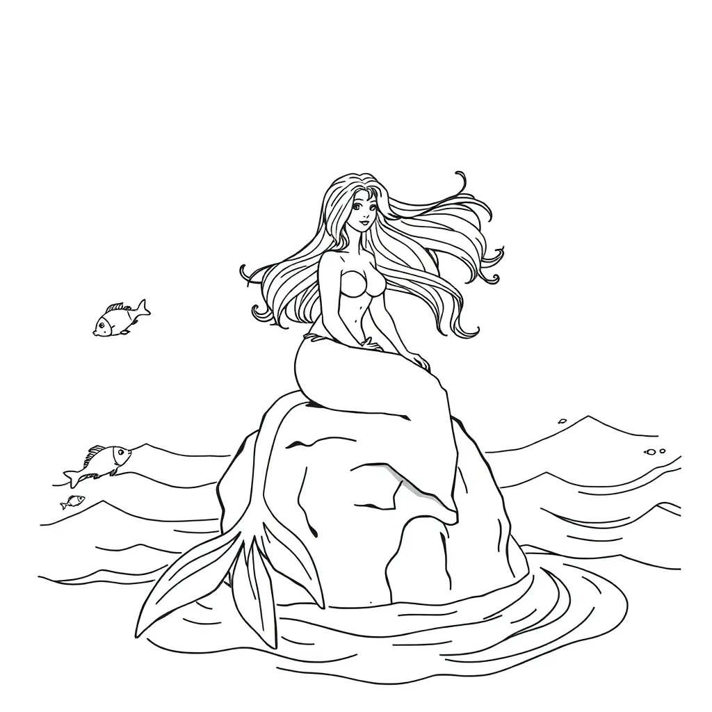 Mermaid coloring page