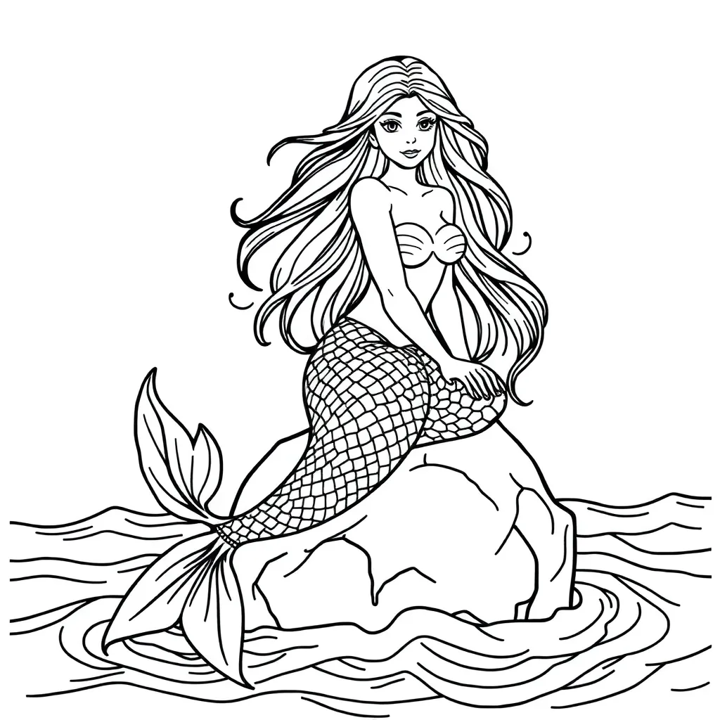 Mermaid coloring page