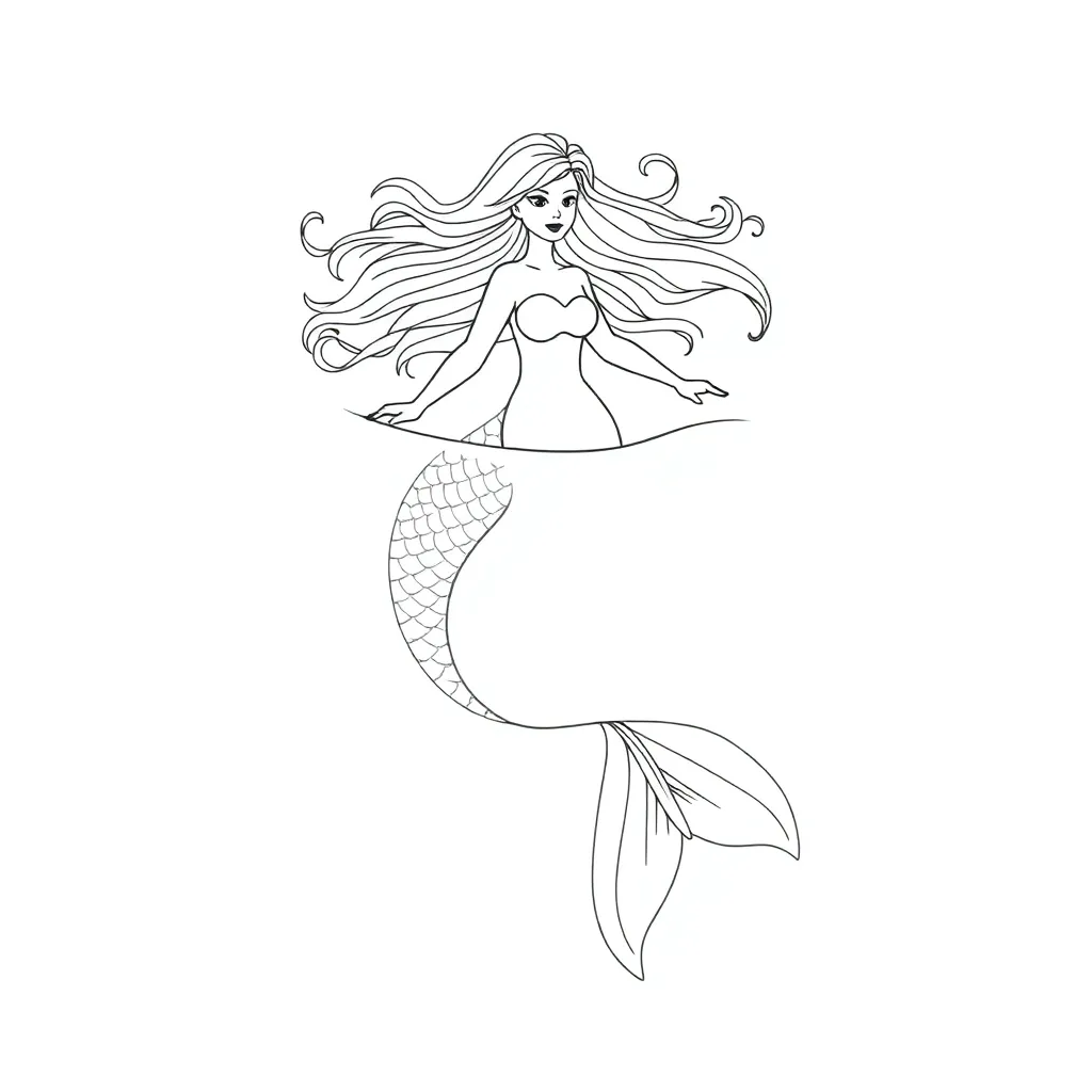 Mermaid coloring page