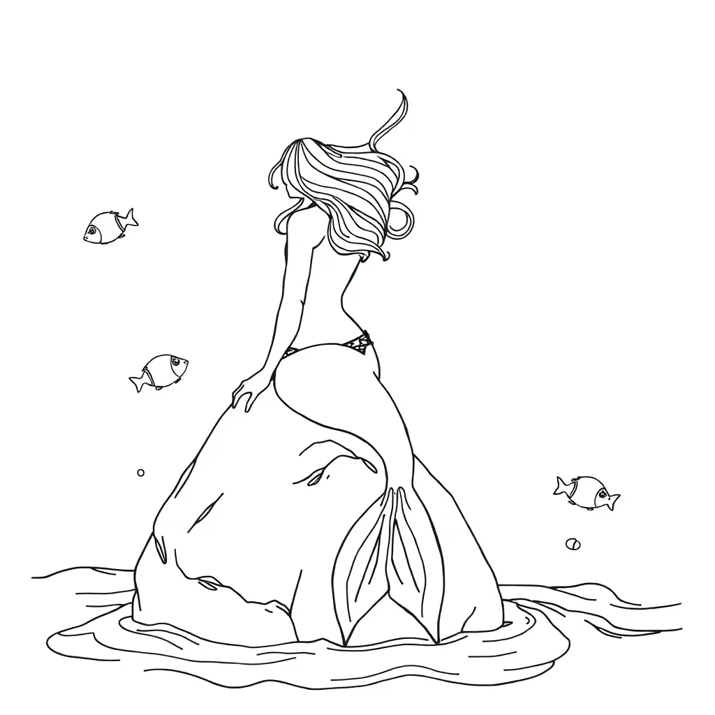 Mermaid coloring page
