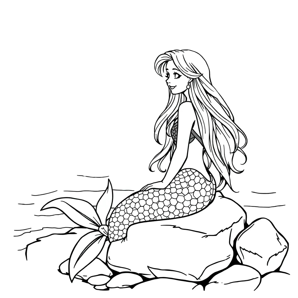 Mermaid coloring page