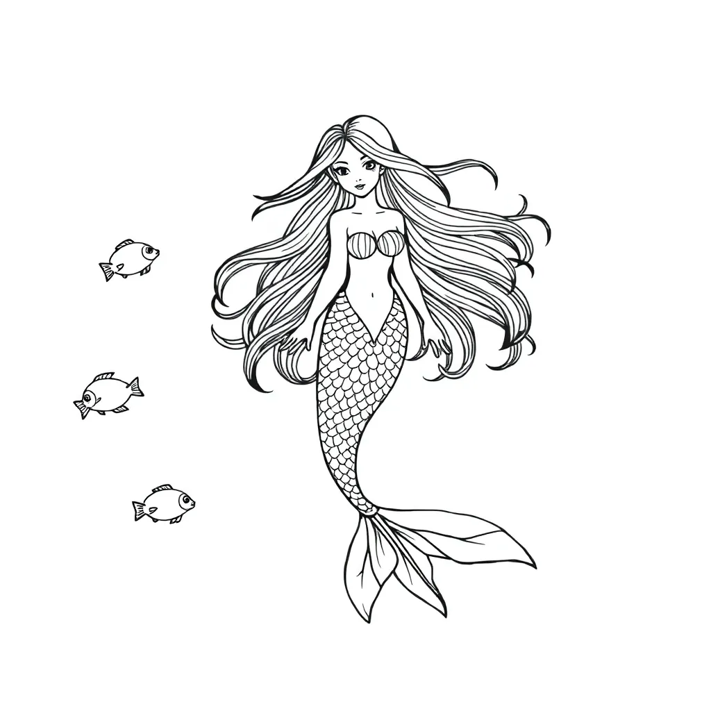 Mermaid coloring page