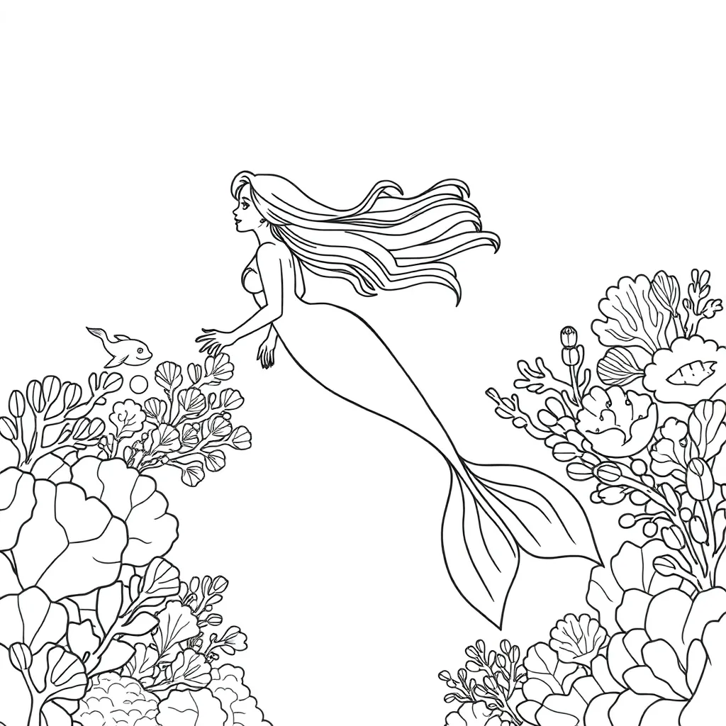 Mermaid coloring page