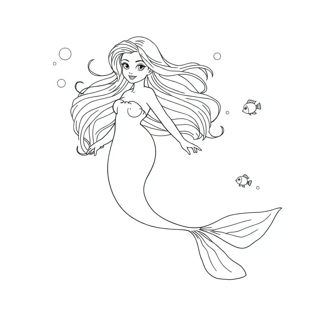 Mermaid coloring page