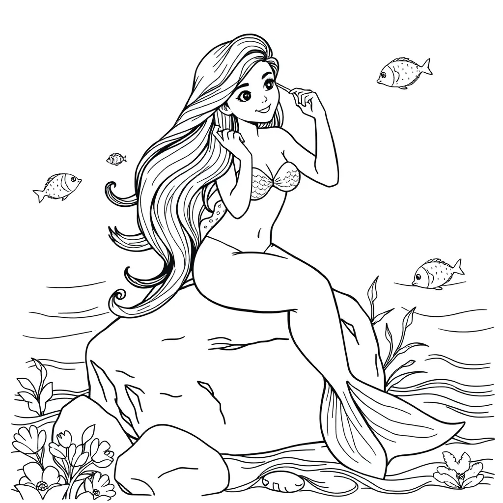 Mermaid coloring page