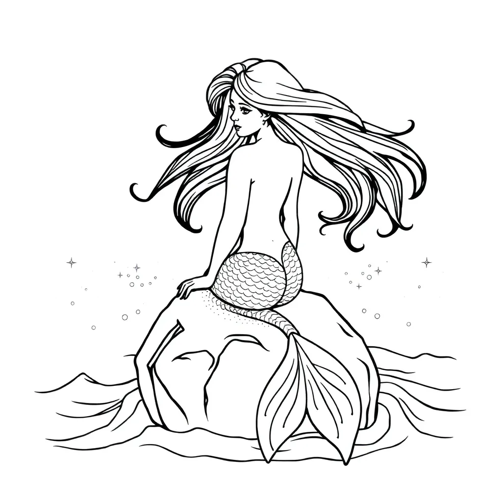 Mermaid coloring page