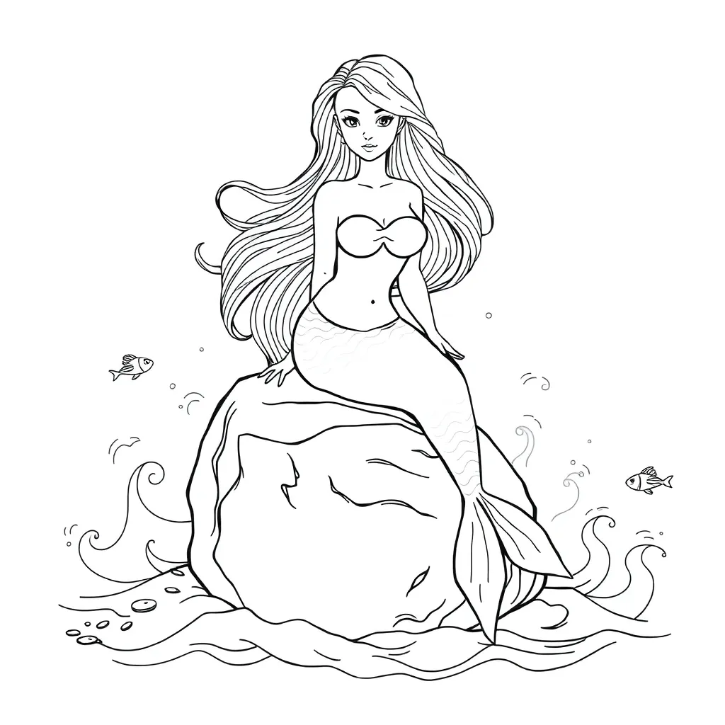 Mermaid coloring page