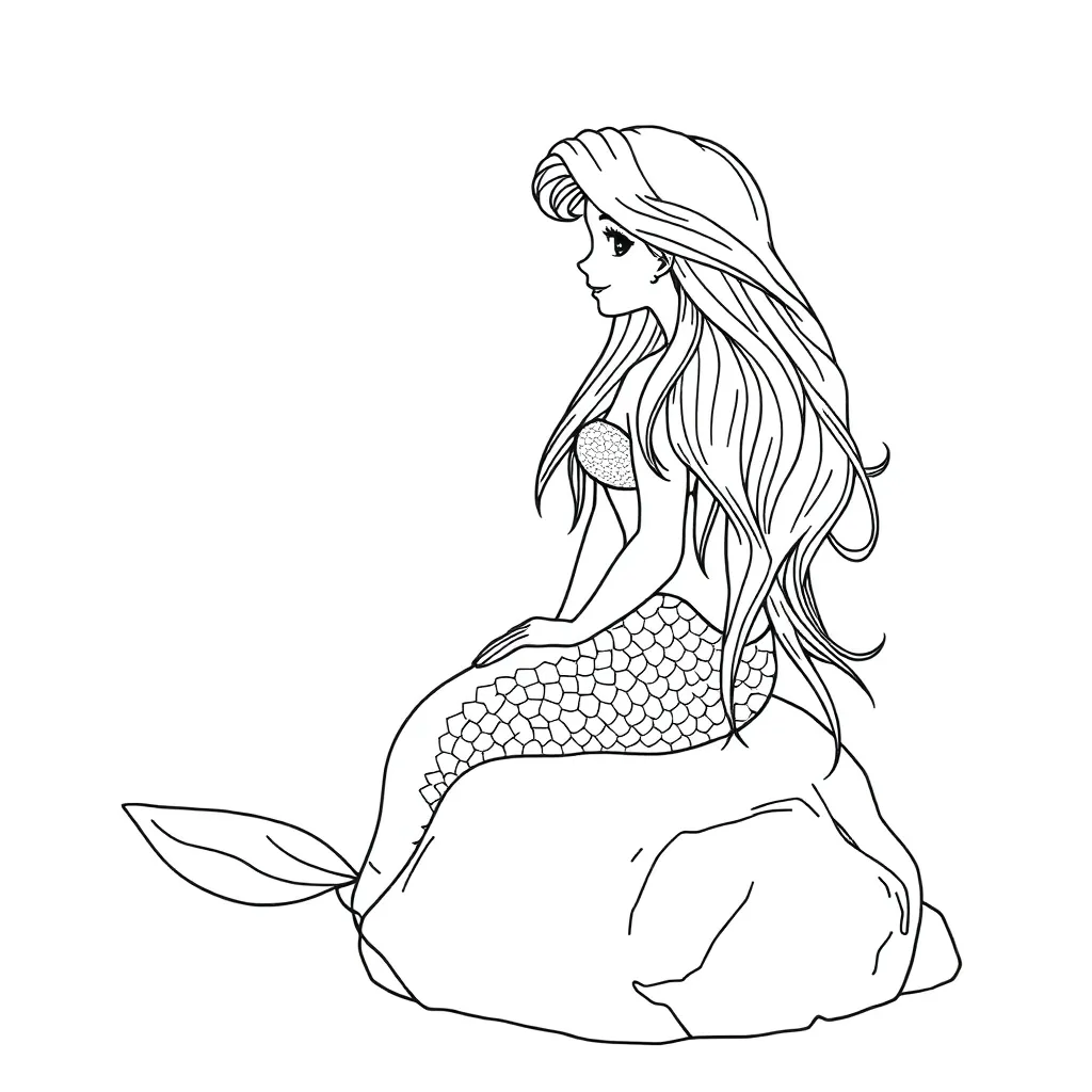 Mermaid coloring page