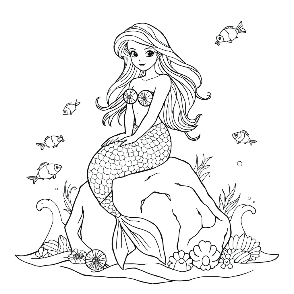 Mermaid coloring page