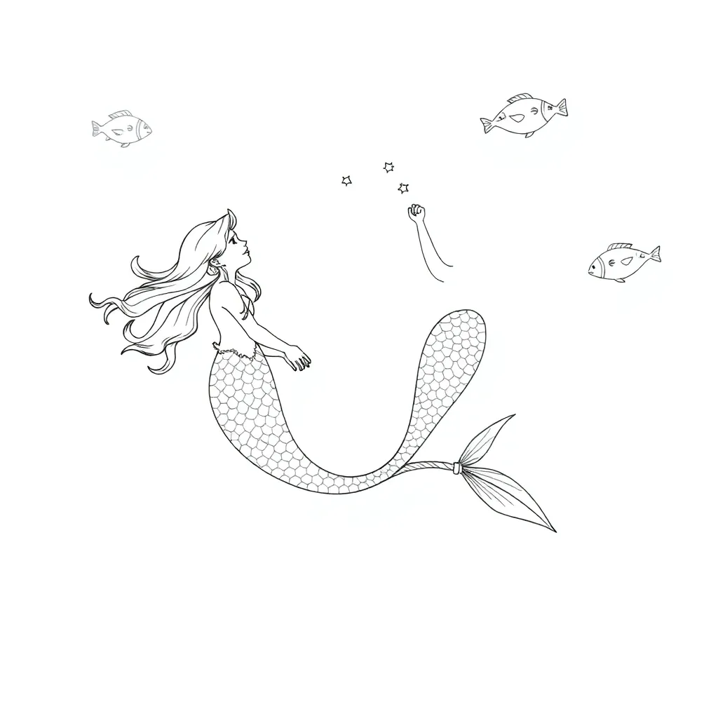 Mermaid coloring page