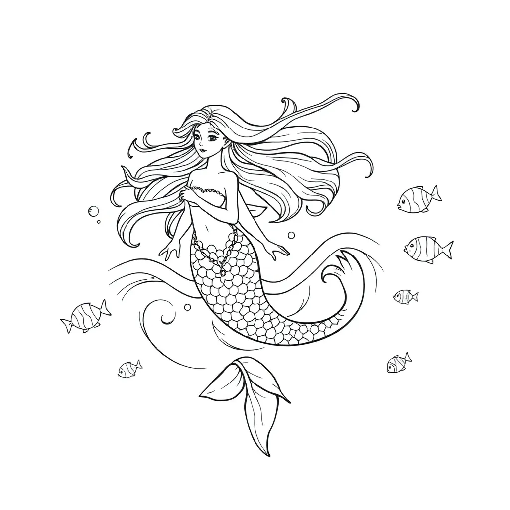 Mermaid coloring page