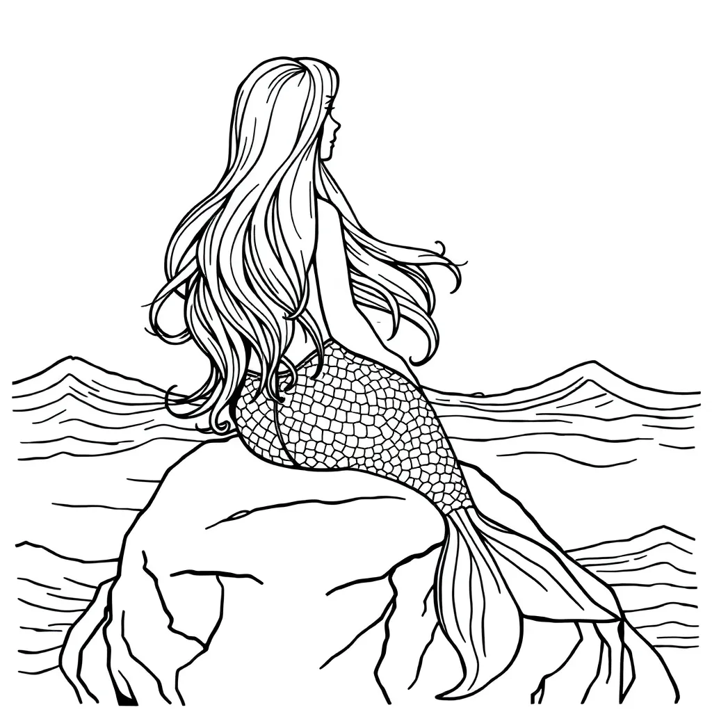 Mermaid coloring page