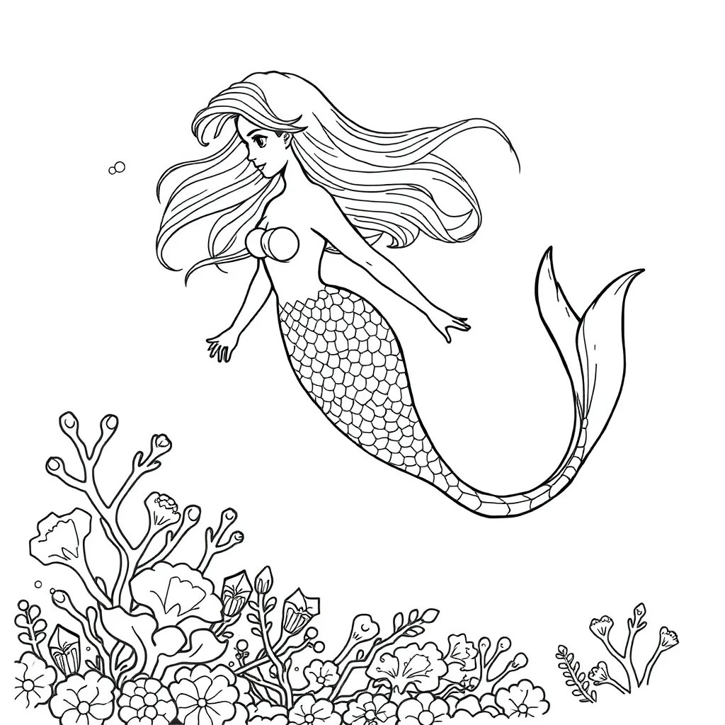 Mermaid coloring page