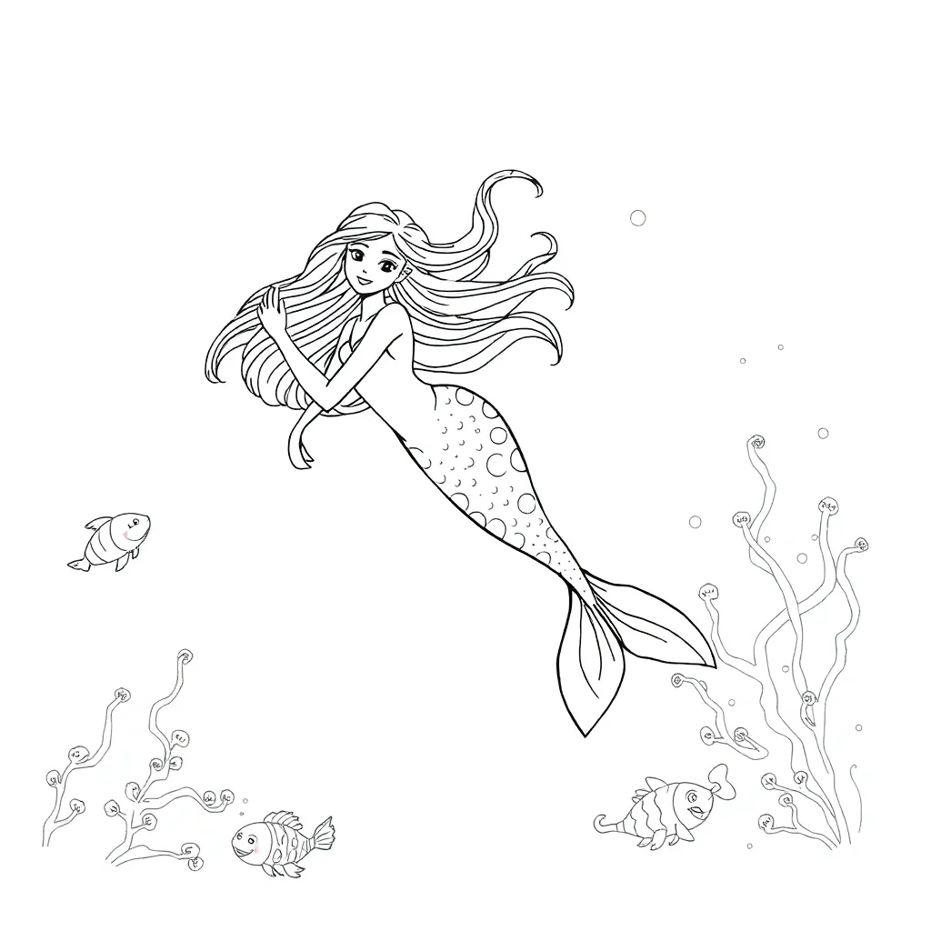 Mermaid coloring page