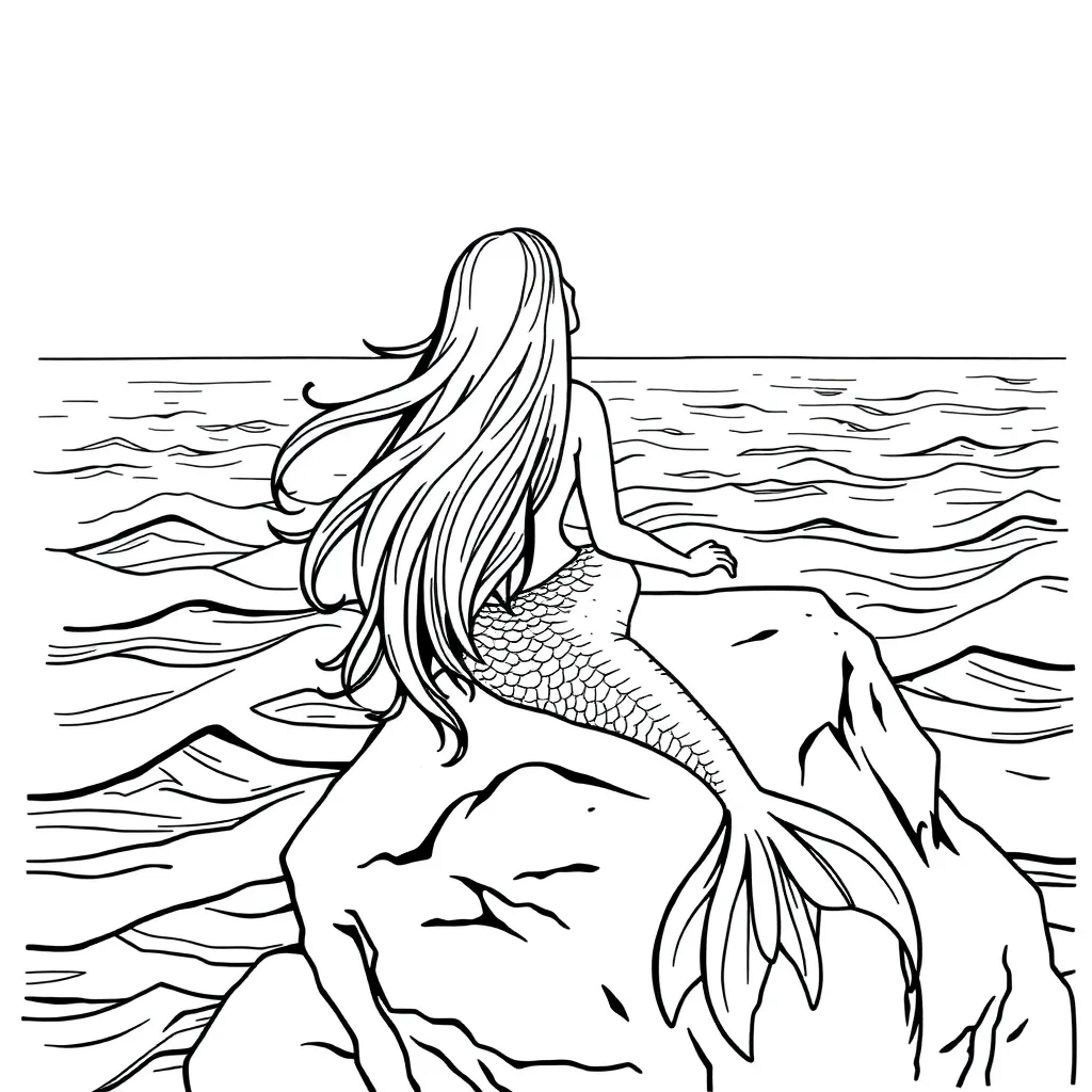 Mermaid coloring page