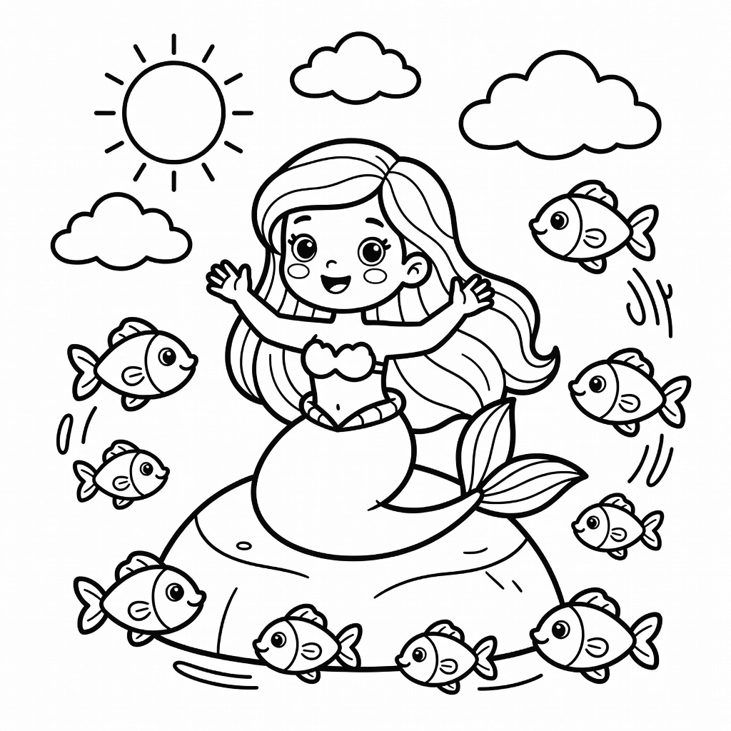 Mermaid coloring page