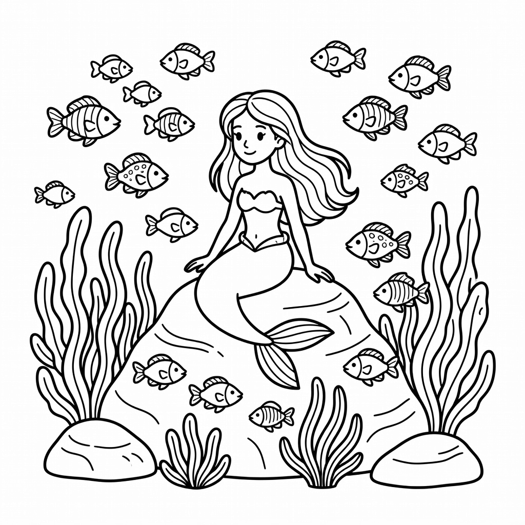 Mermaid coloring page