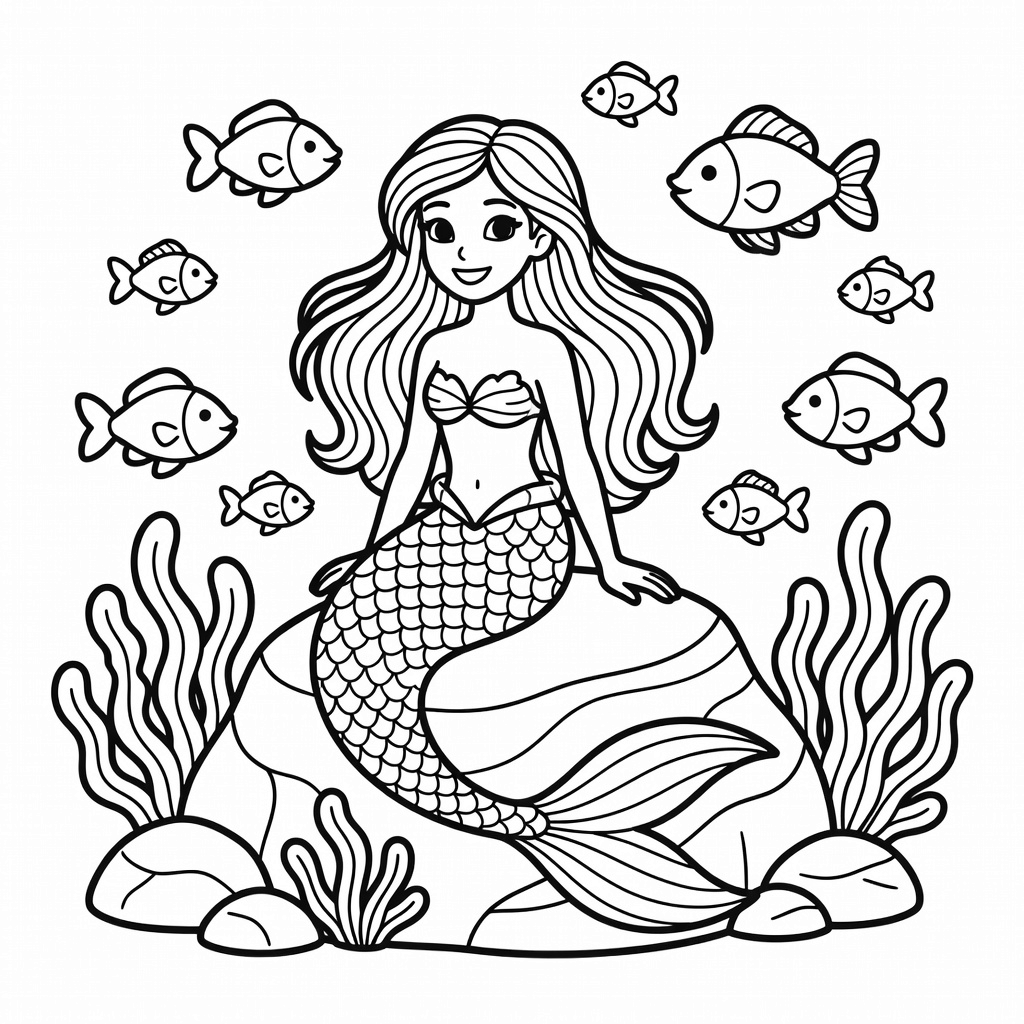 Mermaid coloring page