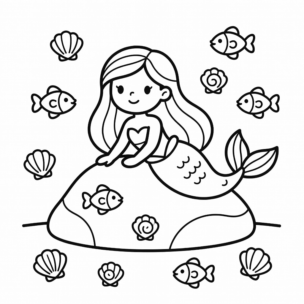 Mermaid coloring page