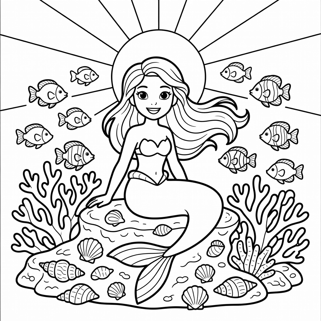 Mermaid coloring page