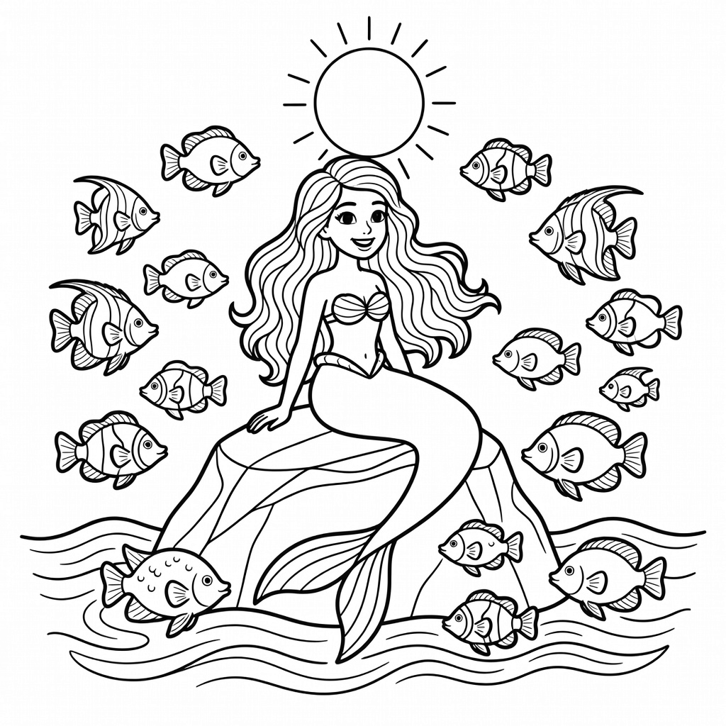 Mermaid coloring page