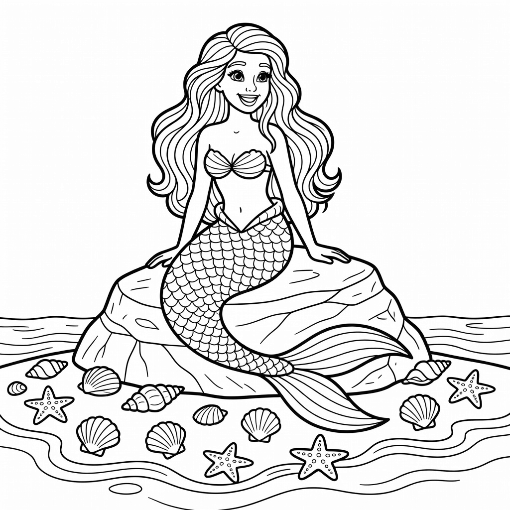 Mermaid coloring page