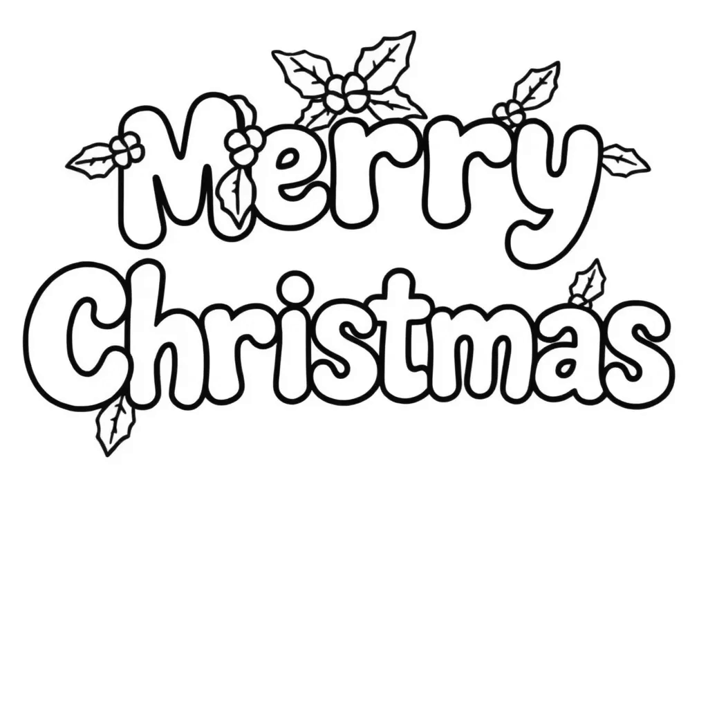 Merry Christmas coloring page