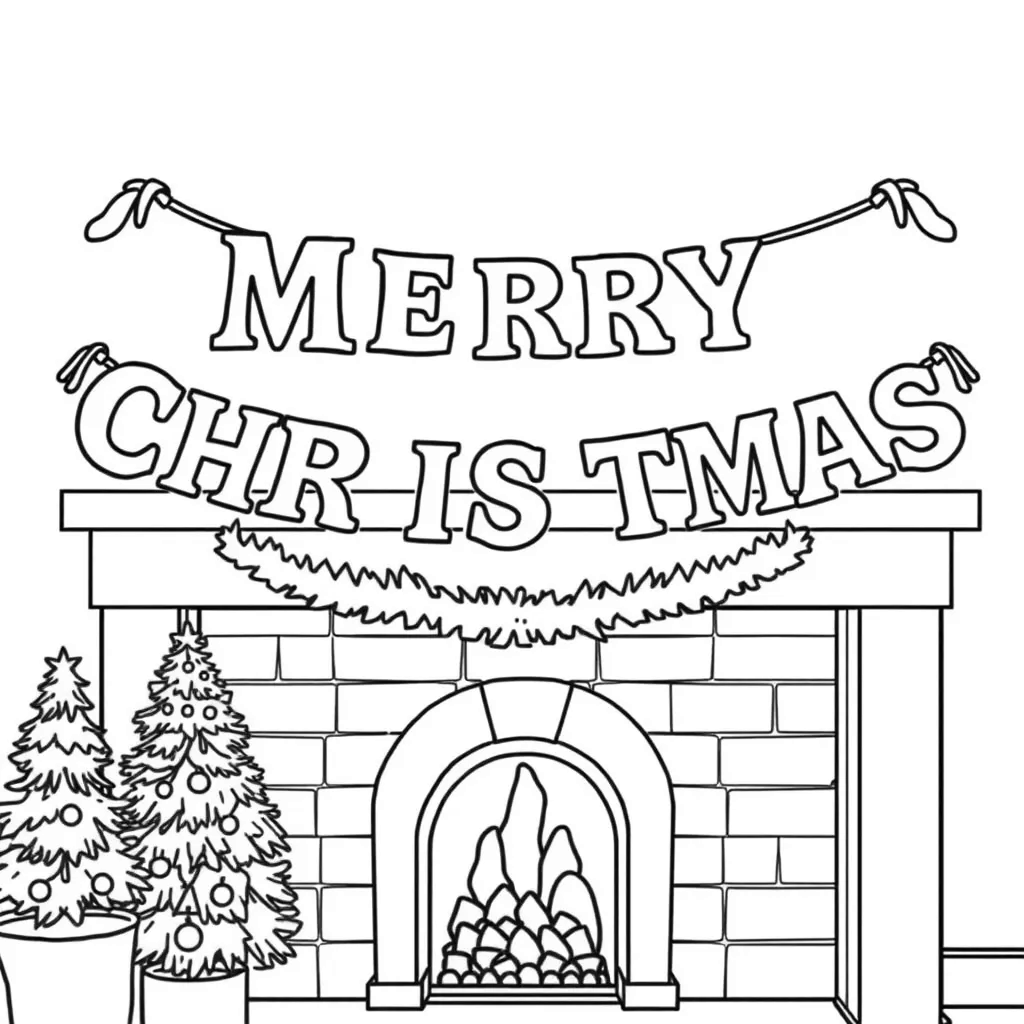 Merry Christmas coloring page