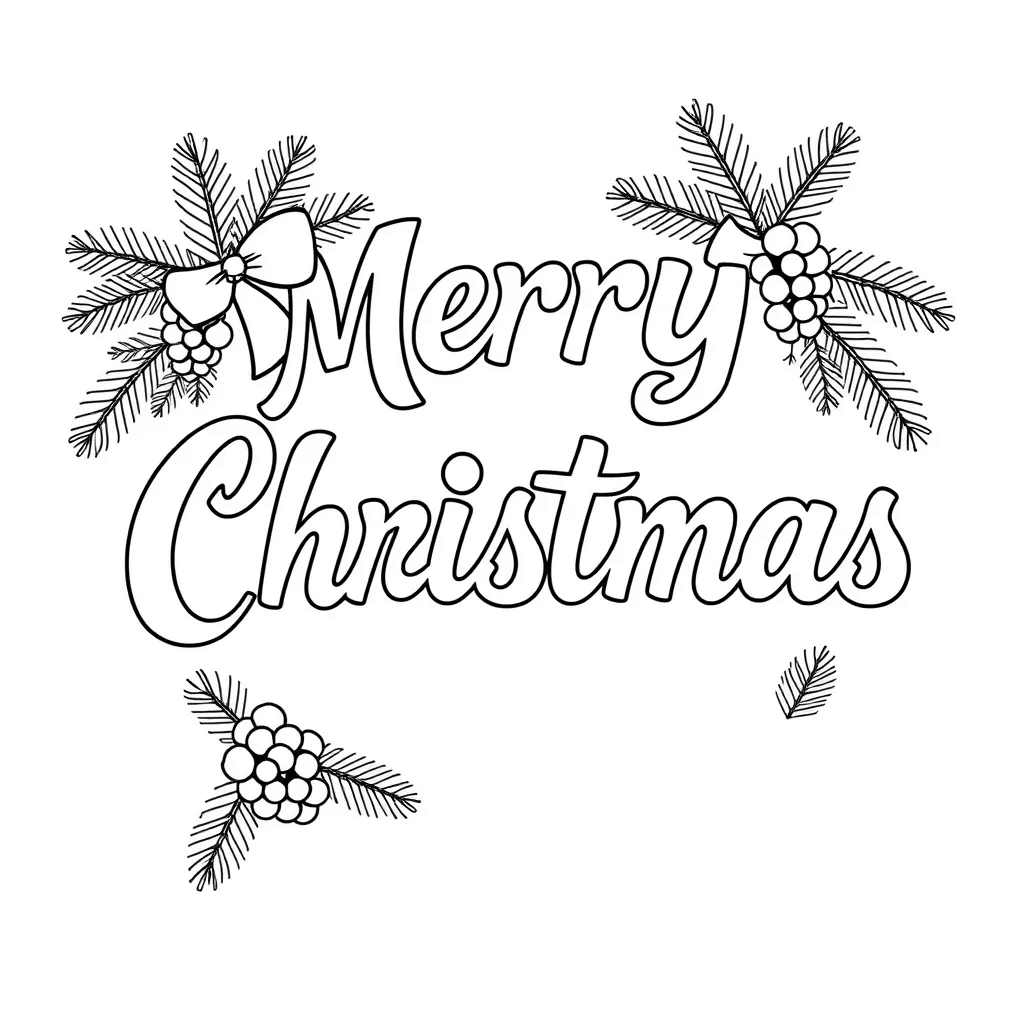 Merry Christmas coloring page